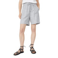 Grey - Front - Mantaray Womens-Ladies Linen Blend Waist Tie Shorts