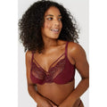 Berry - Side - Gorgeous Womens-Ladies DD+ Embroidered Plunge Bra