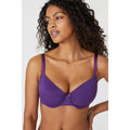 Purple - Side - Gorgeous Womens-Ladies Lace Detail T-Shirt Bra (Pack of 2)