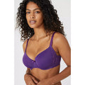 Purple - Close up - Gorgeous Womens-Ladies Lace Detail T-Shirt Bra (Pack of 2)