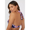 Navy - Back - Gorgeous Womens-Ladies Arianna Palm Print Underwired Bikini Top