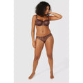 Mocha - Lifestyle - Gorgeous Womens-Ladies Heritage Bloom Embroidered Briefs