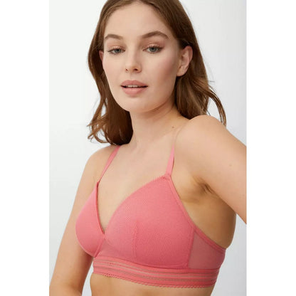 Pink - Close up - Debenhams Womens-Ladies Textured Non-Wired Bra (Pack of 2)
