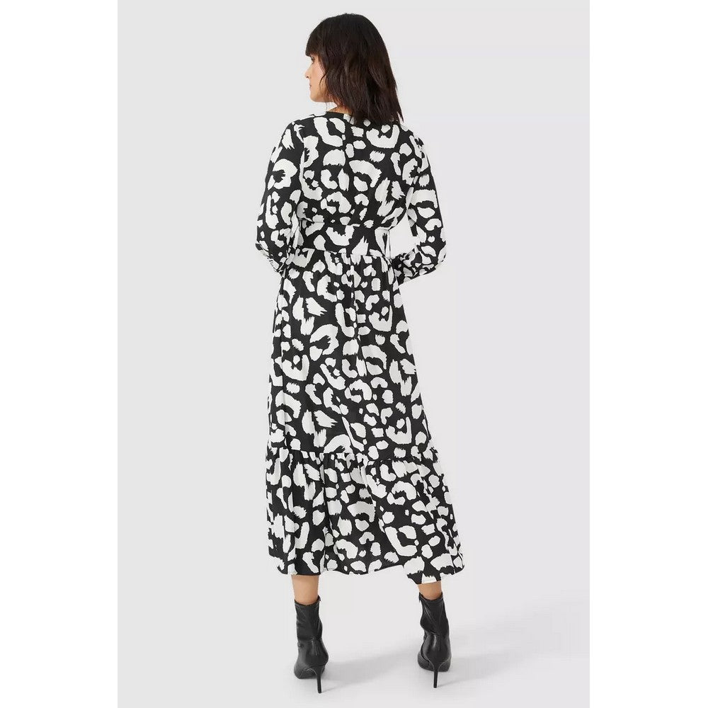 Black - Back - Principles Womens-Ladies Animal Print Belt Dress