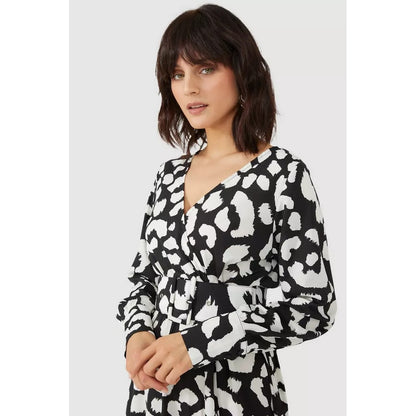 Black - Side - Principles Womens-Ladies Animal Print Belt Dress