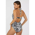 Black-White - Back - Gorgeous Womens-Ladies Zebra Print One Piece Swimsuit