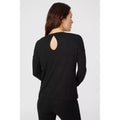 Black - Back - Debenhams Womens-Ladies Ribbed Viscose Keyhole Pyjama Top