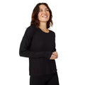 Black - Front - Debenhams Womens-Ladies Ribbed Viscose Keyhole Pyjama Top