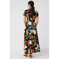Multicoloured - Back - Principles Womens-Ladies Leaf Print Short-Sleeved Midi Dress
