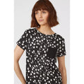 White-Black - Side - Debenhams Womens-Ladies Printed Pyjama Top