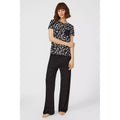 White-Black - Lifestyle - Debenhams Womens-Ladies Printed Pyjama Top