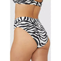 White-Black - Back - Gorgeous Womens-Ladies Zebra Print Mid Rise Bikini Bottoms