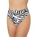 White-Black - Front - Gorgeous Womens-Ladies Zebra Print Mid Rise Bikini Bottoms
