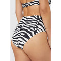 White-Black - Back - Gorgeous Womens-Ladies Zebra Print High Waist Bikini Bottoms