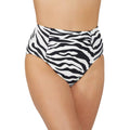 White-Black - Front - Gorgeous Womens-Ladies Zebra Print High Waist Bikini Bottoms