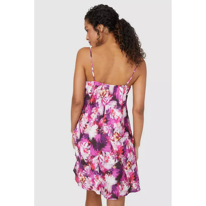 Pink - Back - Debenhams Womens-Ladies Camellia Satin Nightie