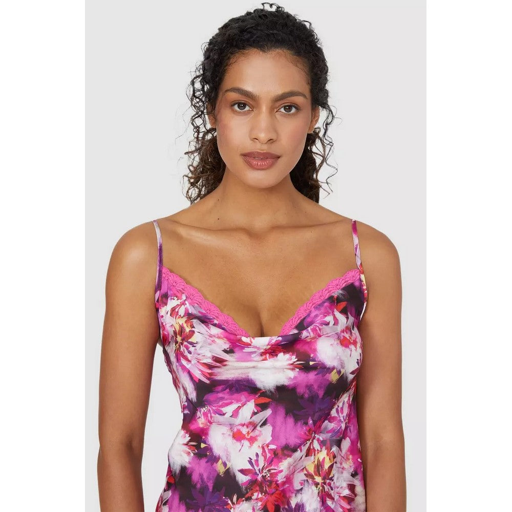 Pink - Side - Debenhams Womens-Ladies Camellia Satin Nightie