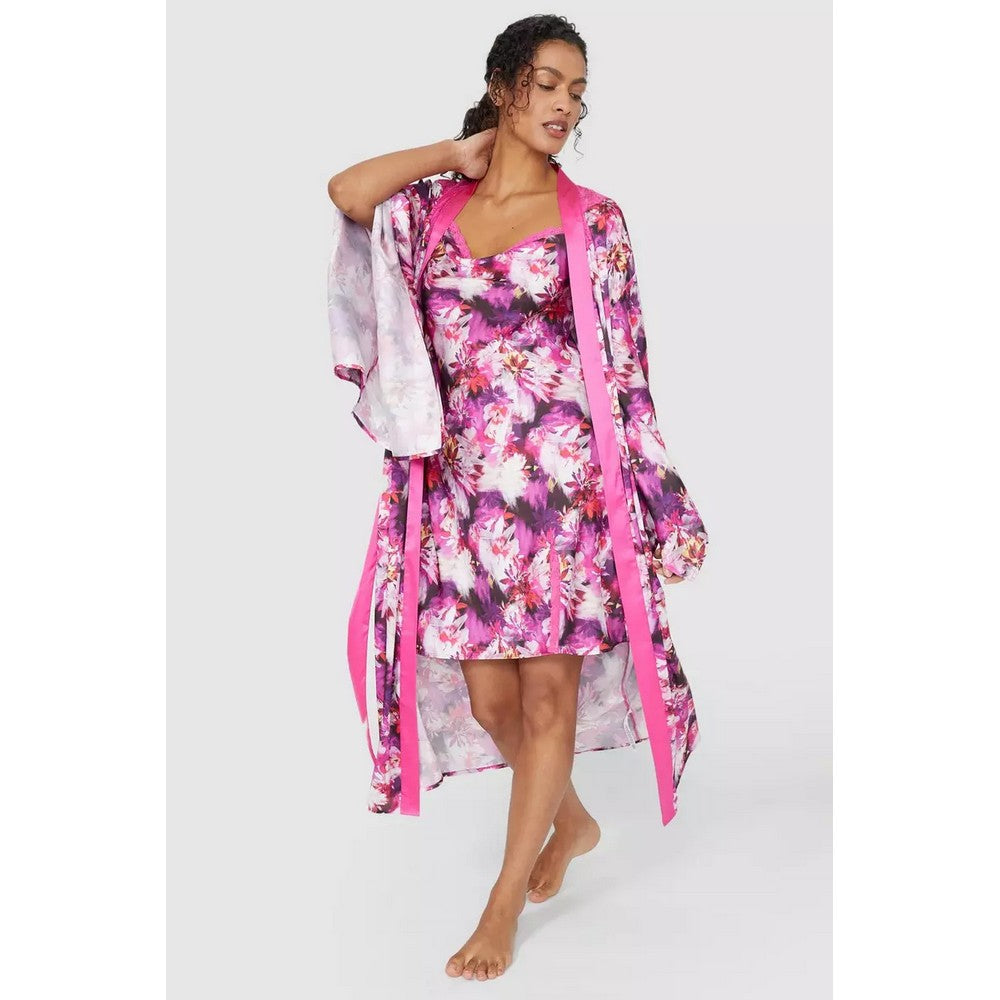 Pink - Pack Shot - Debenhams Womens-Ladies Camellia Satin Nightie