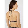White-Black - Back - Debenhams Womens-Ladies Leopard Print Underwired Bikini Top