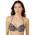 White-Black - Front - Debenhams Womens-Ladies Leopard Print Underwired Bikini Top