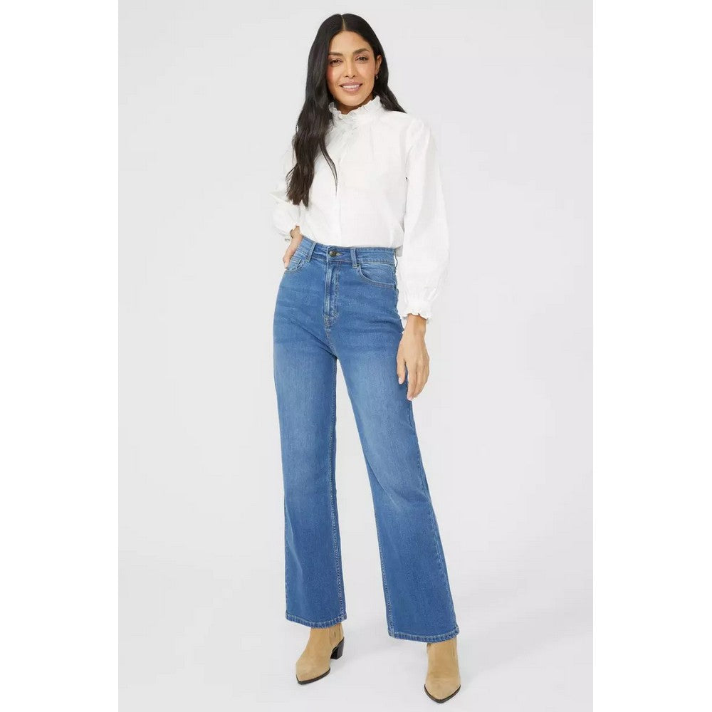 Mid Wash - Lifestyle - Mantaray Womens-Ladies Bootcut Jeans