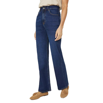 Dark Wash - Front - Mantaray Womens-Ladies Bootcut Jeans