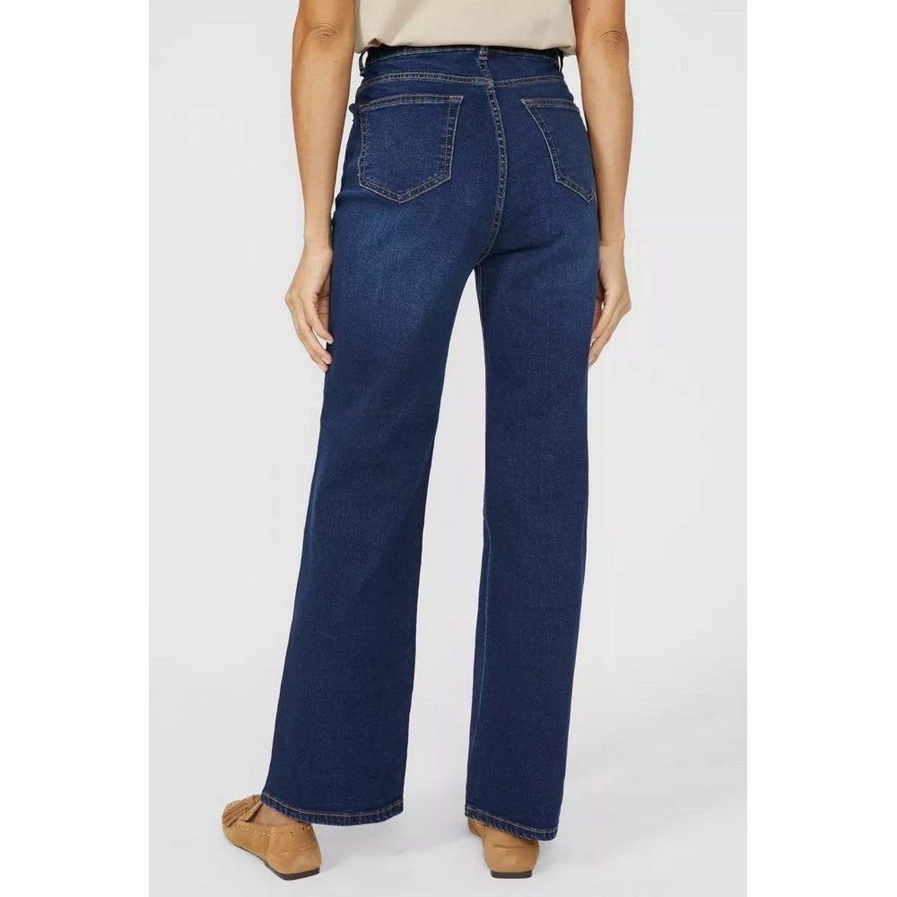 Dark Wash - Back - Mantaray Womens-Ladies Bootcut Jeans