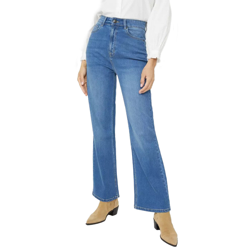 Mid Wash - Front - Mantaray Womens-Ladies Bootcut Jeans