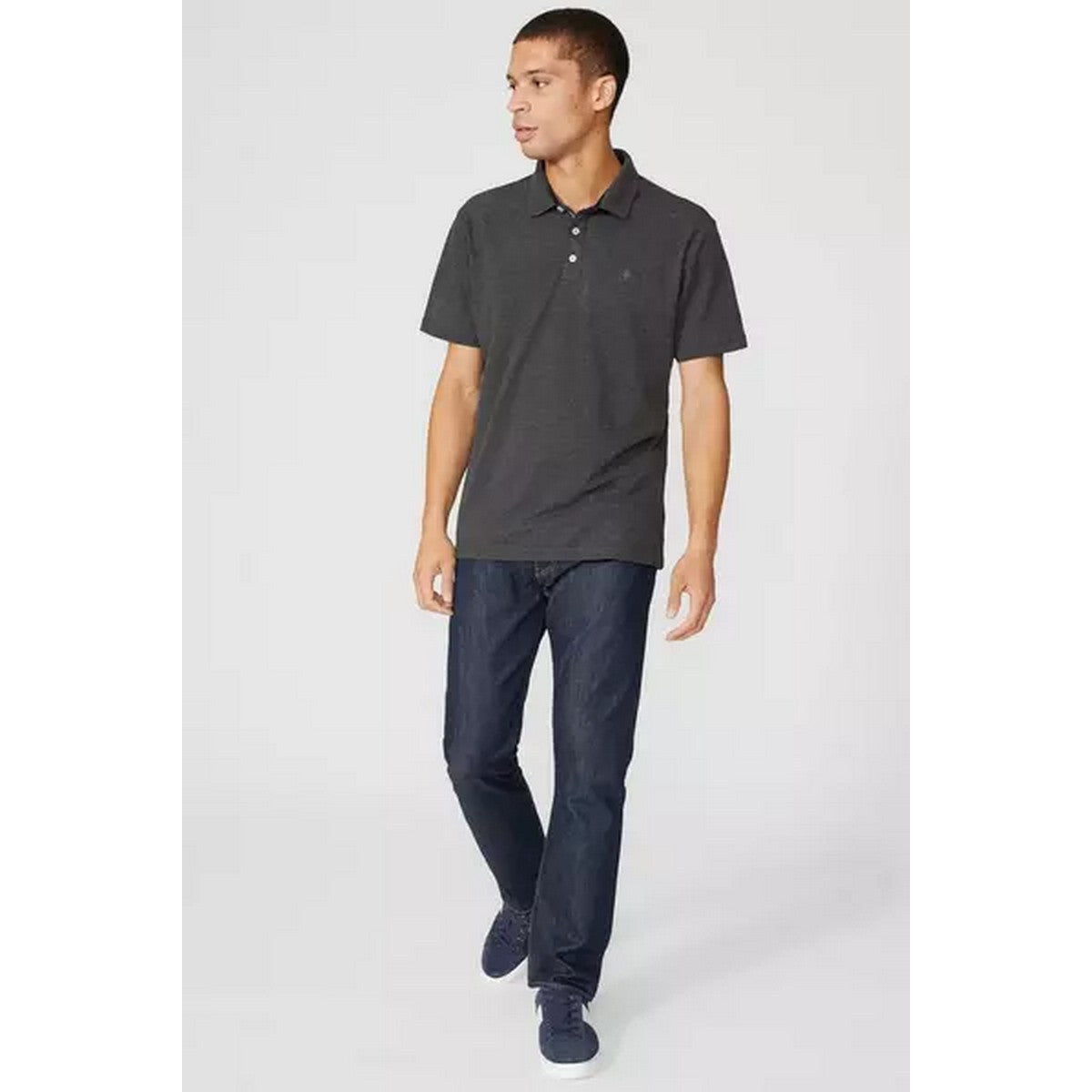 Dark Grey - Lifestyle - Maine Mens Pique Short-Sleeved Polo Shirt