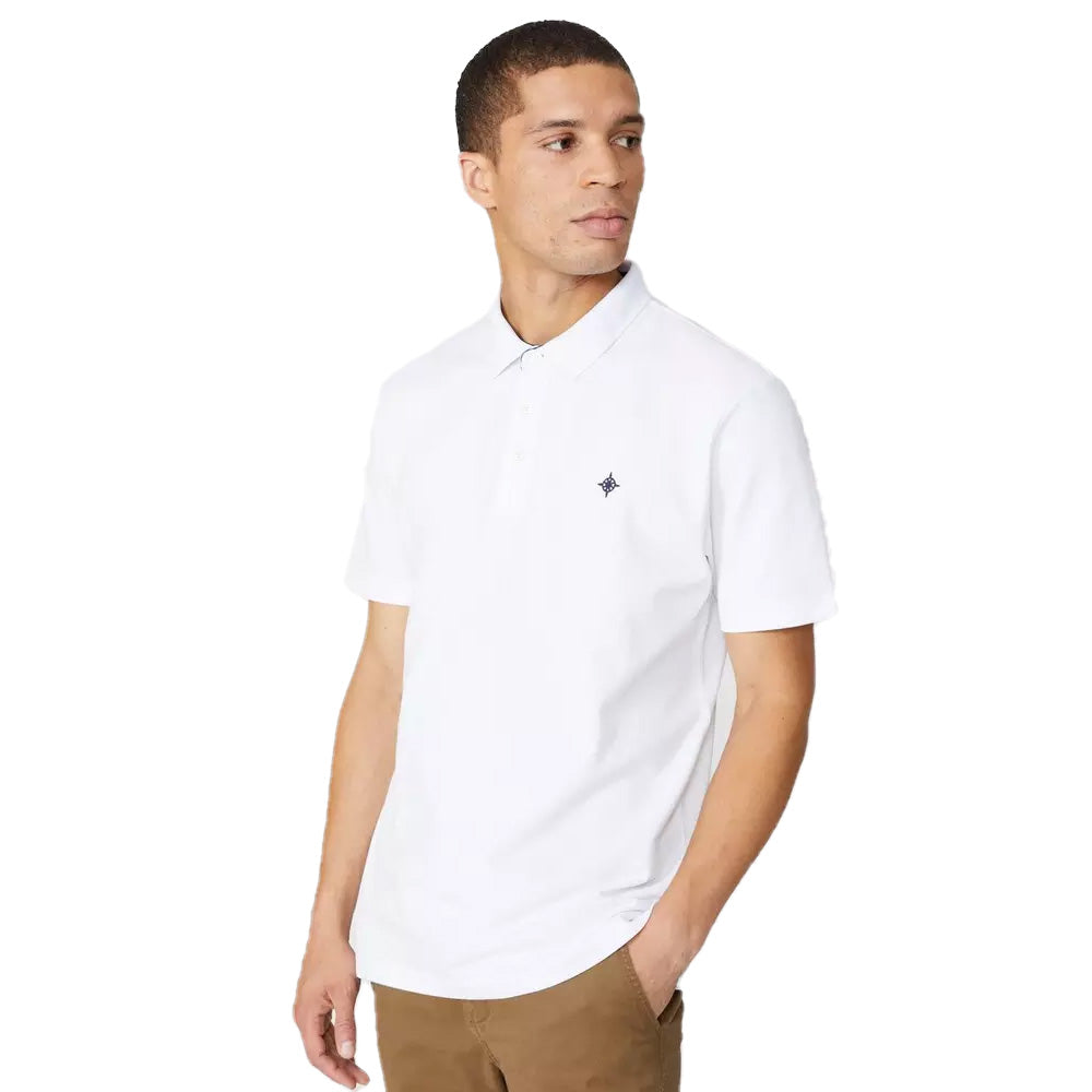 White - Front - Maine Mens Pique Short-Sleeved Polo Shirt