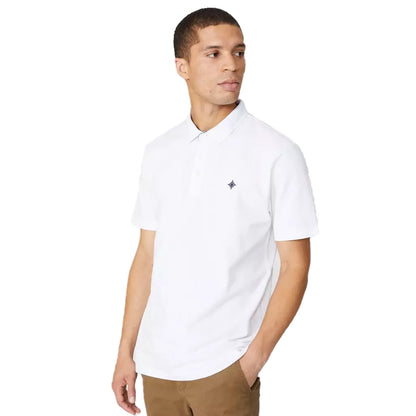 White - Front - Maine Mens Pique Short-Sleeved Polo Shirt