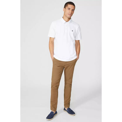 White - Lifestyle - Maine Mens Pique Short-Sleeved Polo Shirt