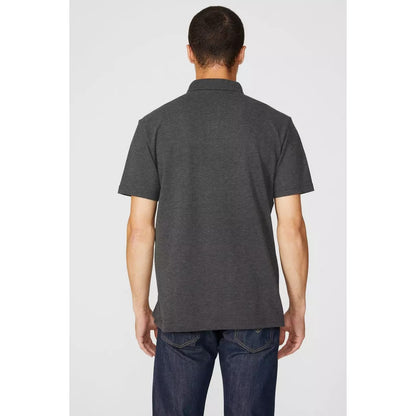 Dark Grey - Back - Maine Mens Pique Short-Sleeved Polo Shirt