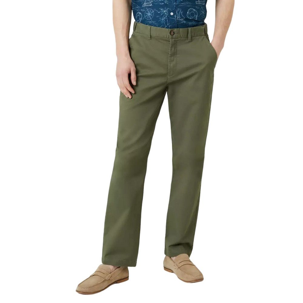 Khaki - Front - Maine Mens Premium Chino Trousers