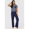 Navy - Lifestyle - Debenhams Womens-Ladies Pansy Watercolour Short-Sleeved Pyjama Top