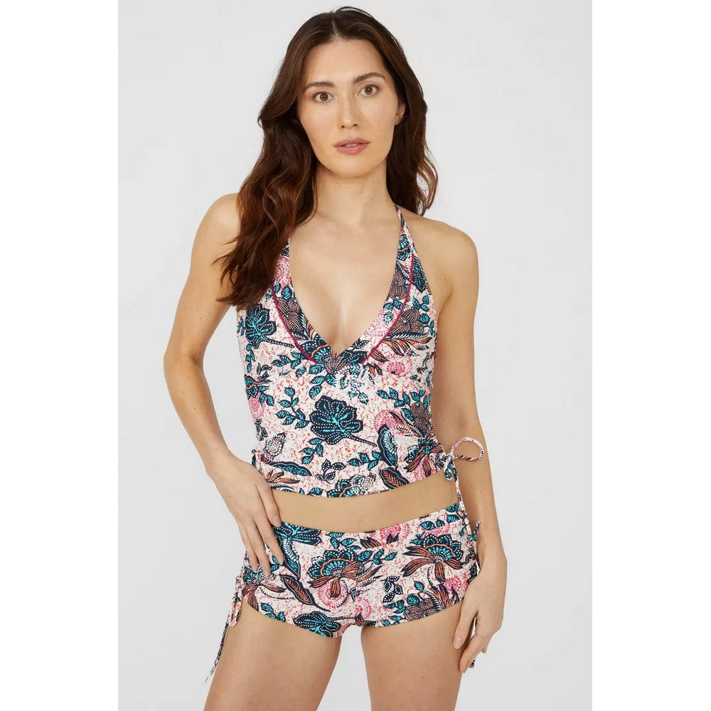 Multicoloured - Side - Mantaray Womens-Ladies Savannah Floral Tankini Top