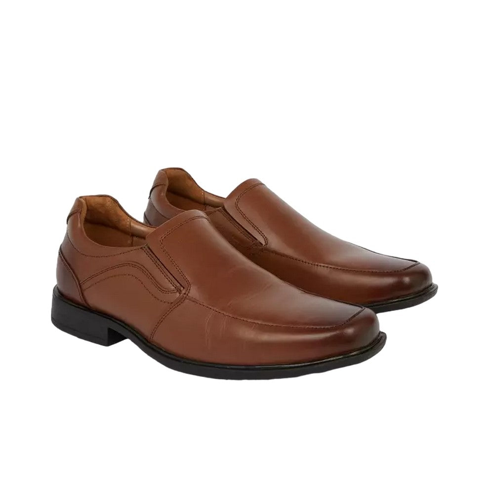 Brown - Front - Debenhams Mens Tramline Leather Airsoft Shoes