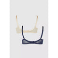 Navy - Back - Gorgeous Womens-Ladies Geometric Mesh Bra (Pack of 2)