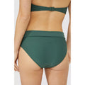 Green - Back - Debenhams Womens-Ladies Textured Foldover Bikini Bottoms