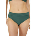 Green - Front - Debenhams Womens-Ladies Textured Foldover Bikini Bottoms