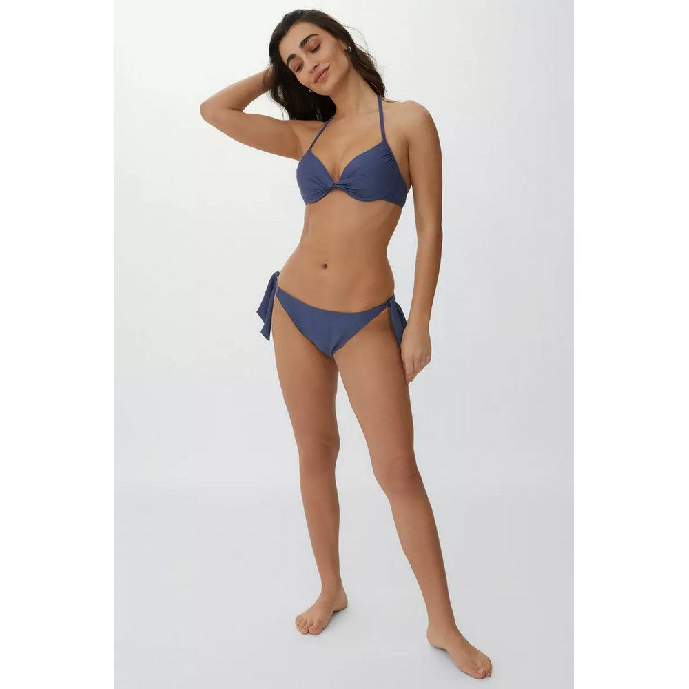 Dark Blue - Pack Shot - Debenhams Womens-Ladies Side Tie Bikini Bottoms