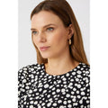 Black-White - Side - Principles Womens-Ladies Puff Sleeve Blouse