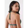 Green - Back - Debenhams Womens-Ladies Textured Twisted Knot Front Bikini Top