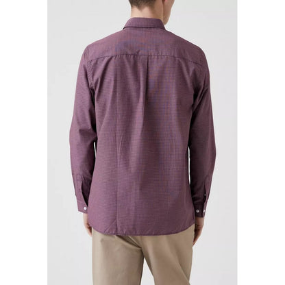 Red - Back - Maine Mens Pin Check Shirt