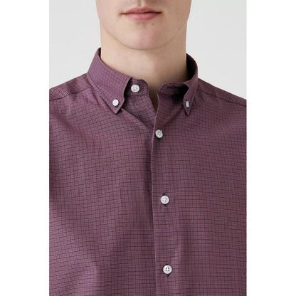 Red - Side - Maine Mens Pin Check Shirt