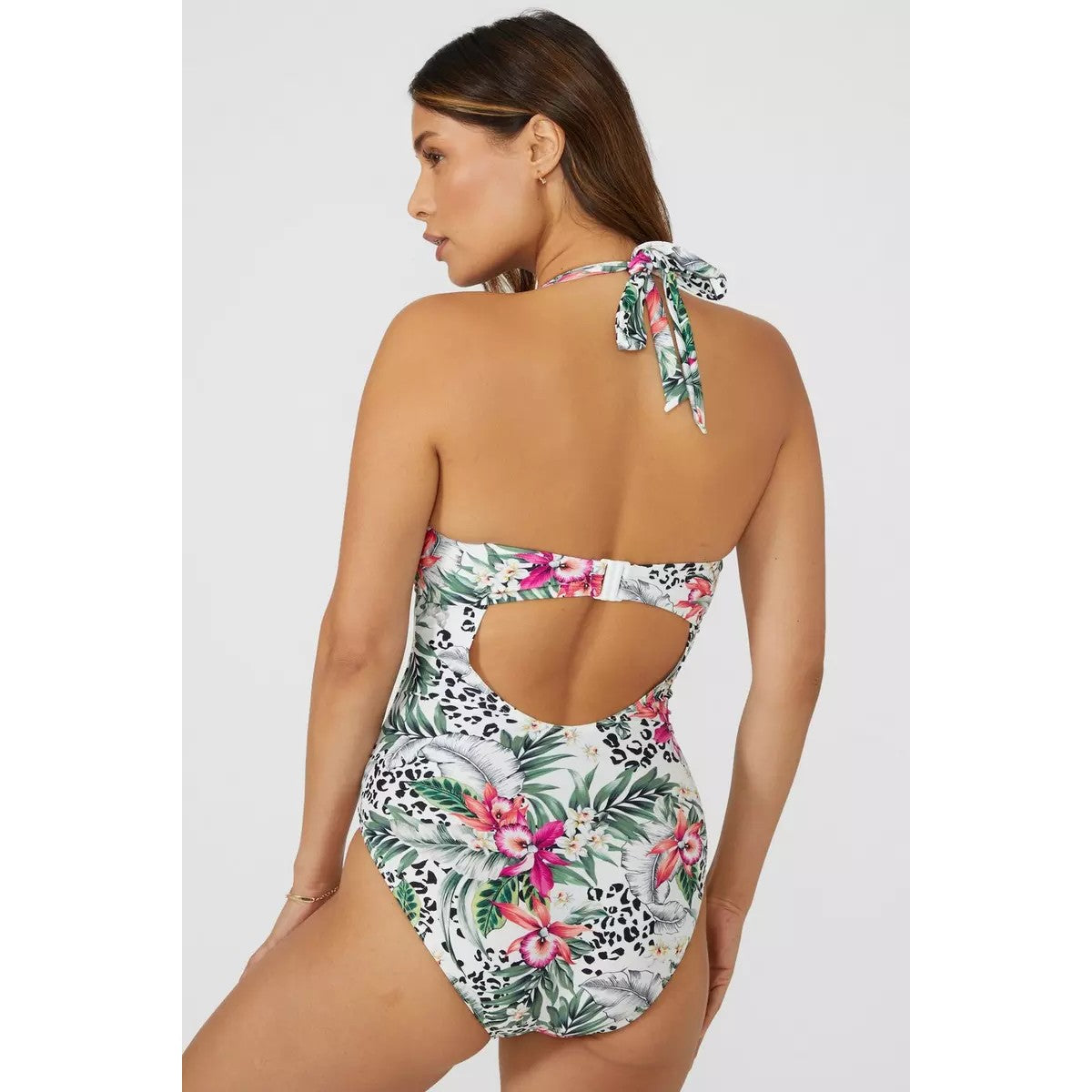 Multicoloured - Back - Gorgeous Womens-Ladies Jungle Underwired One Piece Swimsuit