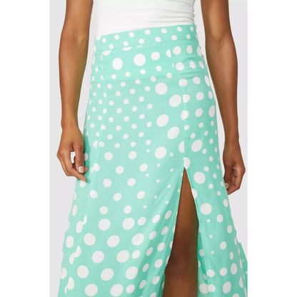 Ivory - Side - Maine Womens-Ladies Spotted Midi Skirt