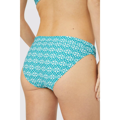 Teal - Back - Mantaray Womens-Ladies Savannah Tile Ruched Bikini Bottoms