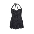 Monochrome - Front - Gorgeous Womens-Ladies Spotted Skirted One Piece Swimsuit