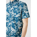 Turquoise - Side - Maine Mens Tropical All-Over Print Shirt